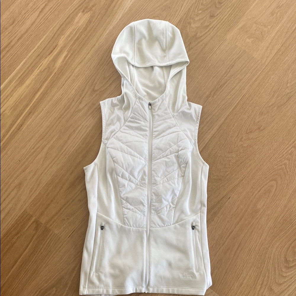 The North Face White Hooded Vest